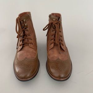 Polar Fox Men's Lace Up Wing Tip Ankle Boots